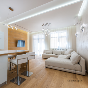 Châssis en PVC - maison luxueuse avec de canapées